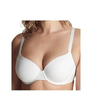 Moi White Comfort Stretch Underwire T-Shirt Bra Size 40D Nylon Elastane